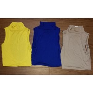 Arden B Lot of 3 Tube Tops Yellow Blue Brown Small